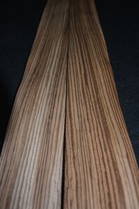 Zebrano furnier 225 x 9 - 13 cm | 0.6 mm | 0,2475 m&sup2;