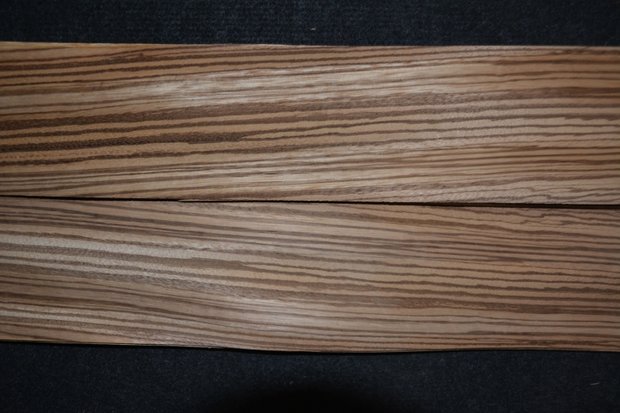 Zebrano Furnier 225 x 9-13 cm | 0.6 mm | 0,25m²