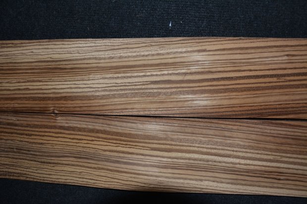 Zebrano Furnier 195 x 11x11,5 cm | 0.6 mm | 0,22m²