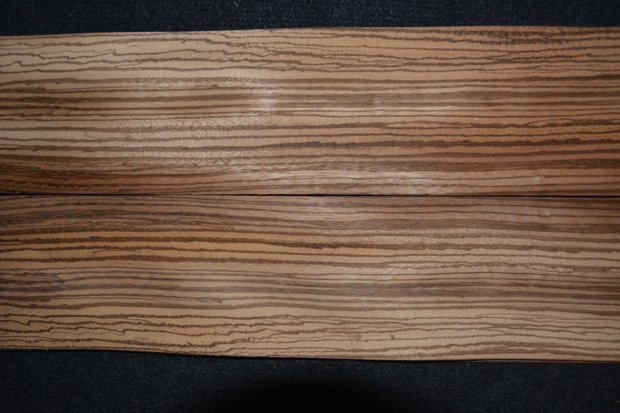 Zebrano Furnier 195 x 11x11,5 cm | 0.6 mm | 0,22m²