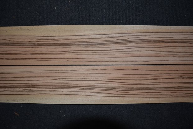 Zebrano Furnier 280 x 9-12 cm | 0.6 mm | 0,294m²
